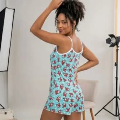 1 pijama de alcinha feminino short doll