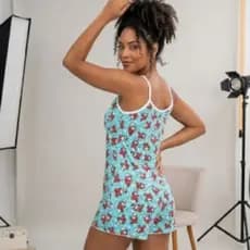 1 pijama de alcinha feminino short doll