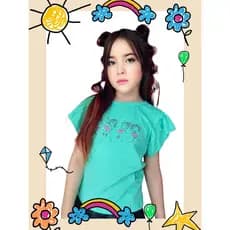 Tshirt feminina infantil manga bufante coloridas viral blogueira moda modinha blusinha baby look menina criança