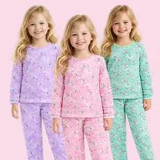 kit conjunto infantil pijama quentinho fofinho blogueirinha estampado bebe criança