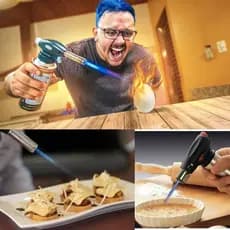 Maçarico Culinário Portátil de Cozinha Profissional Regulagem Manual com Controle de Chama Gourmet