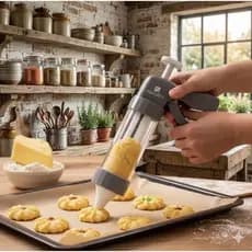 Máquina Biscoiteira Manual 20 Peças Modelador de Biscoitos 13 Discos 6 Bicos Confeitaria Recheio