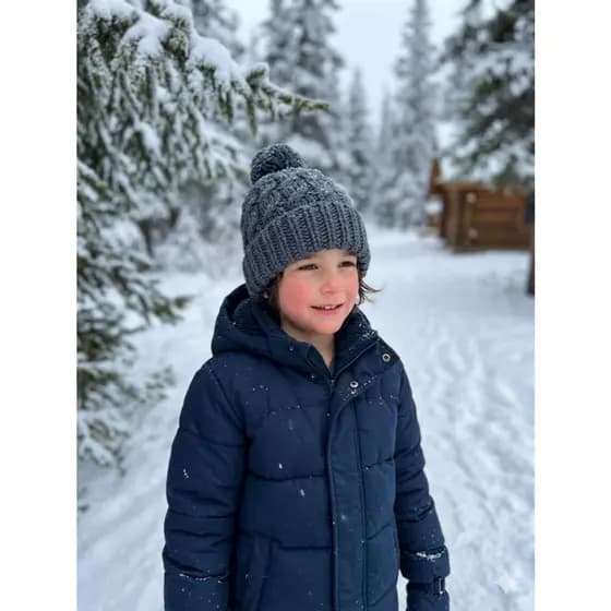 Touca Gorro Pom Pom Unissex Criança Menino Menina Forrada Quente Inverno Outono Tricô Macio Lå Luva