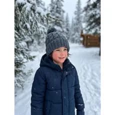 Touca Gorro Pom Pom Unissex Criança Menino Menina Forrada Quente Inverno Outono Tricô Macio Lå Luva