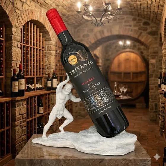 Organizador Suporte Garrafa Vinho Homem Porta Vinho Adega de Mesa  Decoração Bar Cozinha Estátua