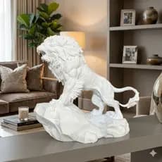 Enfeite Decoração Estatueta Escultura  Leão Quarto Sala Escritorio Consultório Casa Minimalista