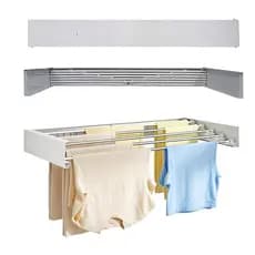 Varal Retrátil Dobrável de Parede 5 Varetas 80cm e 100cm Prático para Casa e Lavanderia