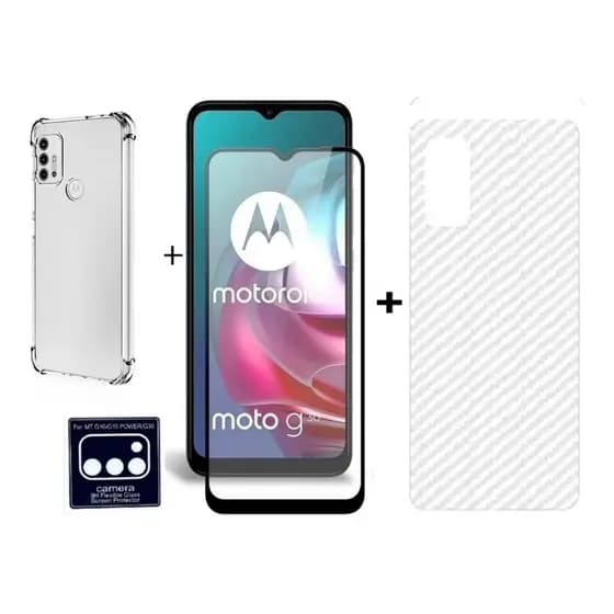 Capa+ Pelicula Vidro 9d + Pelicula Câmera + Pelicula Traseira Para Moto G30