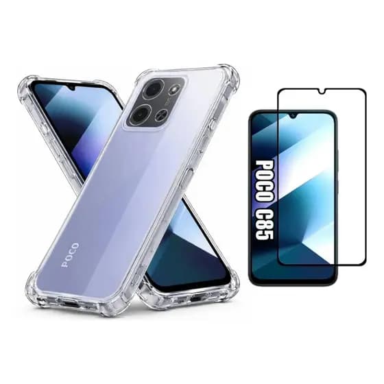 Capa Anti Impacto Para Xiaomi Poco C85 + Película Vidro 3d