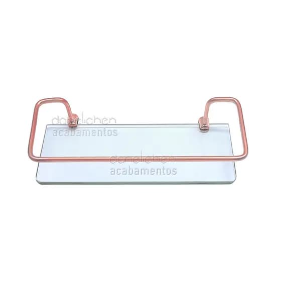 Prateleira Rose P/ Banheiro Porta Shampoo Rose P/ Box Vidro 30 CM