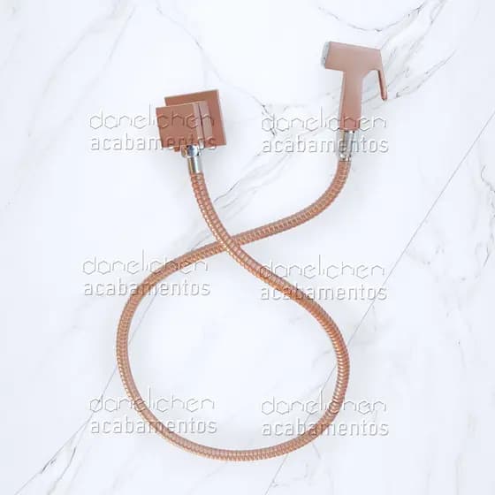 Ducha Higiênica Quadrada Rose Gold 1/4v Metal Chuveirinho de Mão Cor Rose Ducha Íntima Rose Gold Chuveiro de Privada Metal Rosé INOX