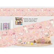 Faixa decorativa adesivo papel de parede costureira linda para seu ateliê