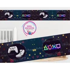 Adesivo Video Game - Jogo - Game - Controle - Faixa Decorativa  Adesiva Infantil para Parede Quarto Da Criança