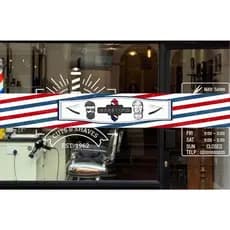Faixa Adesiva Barbearia Salão de Beleza p/ Vitrine, Porta, Vidro, Parede