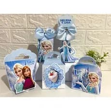 kit Caixas Personalizadas Tema Frozen Personalizada com Nome e Idade lembrancinha