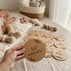 Kit Plaquinhas Mêsversário Mdf Cru Bebê Aniversário acompanhamento mensal babys