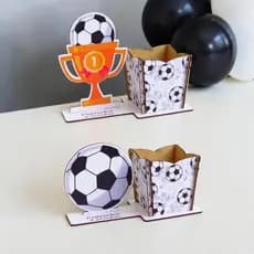 Lembrança Porta Lapis Futebol Bola Colorido Personalizado centro de mesa de festas e aniversários