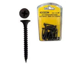 Kit 20 Parafusos Drywall 3.5x35mm Aço Resistente Fenda Cruzada