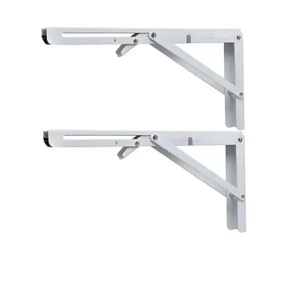 Kit 2 Suportes Mão Francesa Dobrável Retrátil Reforçada 24cm