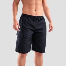 Bermuda Masculina Sarja Bermudas Masculinas Brim Cargo Bolso Elástico na Cintura Short Masculino