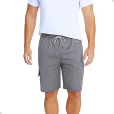 Bermuda Masculina Brim Elástico Cargo Bermudas Masculinas Cordão Na Cintura Short Sarja Elástico Casual Resistente