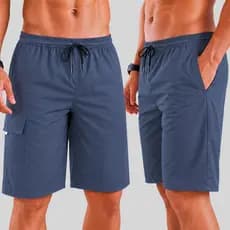 Bermuda Masculina Brim Sarja Short Masculino Cargo Plus Size Com Bolso Bermuda Casual Esportiva