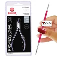 ALICATE MUNDIAL 722 INOX + PALITO DUPLO ISIS CUTELARIA MANICURE UNHA PODOLOGIA