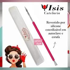bastao misto Espátula E Palito Isis Cutelaria Aço Inox Bastão Misto silicone rosa manicure unha podologia