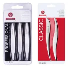 Kit Pinça Bc394 + Bc391 Mundial Designer Sobrancelha Profissional inox
