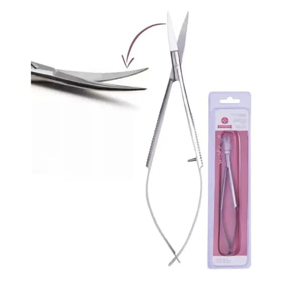 Tesoura Curva Para Sobrancelhas Mundial Make Up Inox Bc-702
