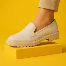 Mocassim tratorado feminino Branco Beira Rio 34 ao 39 super resistente antiderrapante Original