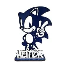 6 Centros de Mesa Sonic Personalizado Festa Aniversário