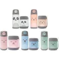 Garrafa Térmica Gumy Buba Infantil Com Canudo Aço Inox Copo Termico Gumy azul Rosa Inox