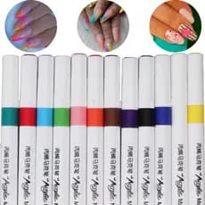 Caneta Nails Art Caneta de Manicure Caneta Desenho Unha Caneta Acrílica Paint 12 Cores Para Decoração Unhas Acrílica