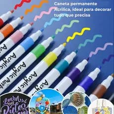 Caneta Acrílica Paint 12 Cores Decoração Vidro Tênis Caneca Unhas Caneta Personalizar Colorir