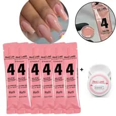 Kit 6 Sache Real Love Sculpting Modelagem cor 4 + Pote Eco Manicure Profissional Refil Bisnaga