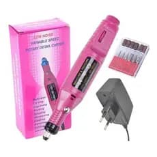 Lixadeira Bivolt Pink Para Alongamento de Unhas Fibra Acrigel