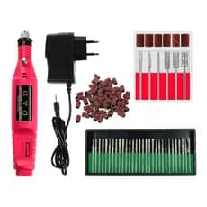 Kit Para Unhas Lixadeira Bivolt Profissional Para Unhas Broca + Refil De Lixa Acrigel Fibra