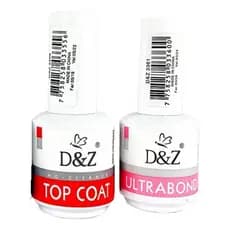 Kit Top Coat D&Z + UltraBond D&Z Blindagem Força Das Unhas Manicure Pedicure Dez Unhas de Gel