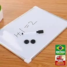 Mini Quadro Lousa Branca Profissional + Marcador com Apagador e 2 Ímãs | Design Compacto