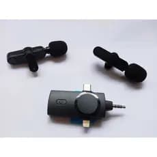 Microfone Lapela S/ Fio Celular Duplo Profissional Compativel com Samsung iPhone Xiaomi