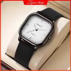 1/2 Moda Casual Masculino Mostrador Quadrado Relógios Pulseira De Couro Relógio De Pulso Minimalista Analógico Quartzo (
