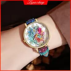 1PC Moda Feminina Relógios Senhoras Vintage Impresso Pulseira Do Plutônio Relógio De Pulso De Quartzo Para Mulher Presen