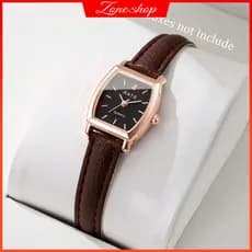 Feminino Pequeno Mostrador Relógio De Quartzo Moda Casual Pulseira De Couro Relógios De Pulso Reloj Mujer Meninas (Sem C