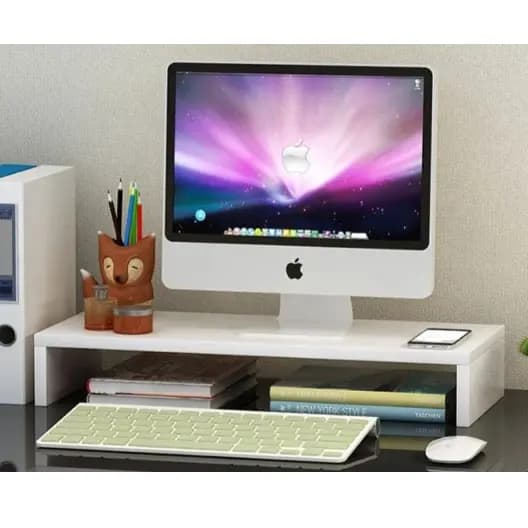 Suporte Para Monitor Ergonômico Decorativo Em Mdf Branco Pronta Entrega
