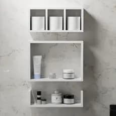 Nicho Banheiro Em 100% MDF Branco Kit 3 Nichos Prateleira Decorativa Quarto Sala Enviado Montado