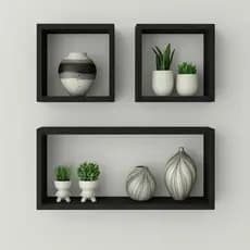 Kit De Nichos Para Quarto Em MDF Preto Kit Para Sala Quarto Banheiro Multiuso 100% MDF fosco tx