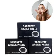 Sabonete De Argila Preta Em Barra Tropical 90g - 3 , 6 ou 12 Unidades