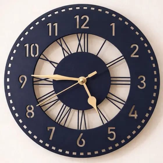 Relógio de Parede em MDF Moderno Elegante Sala, Cozinha, Escritório (algarismos e romanos)- Silencioso 30cm