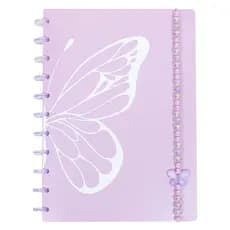 Caderno de Disco Universitário (Grande) Fairy Tail Lilás 80 Folhas Pop Disc